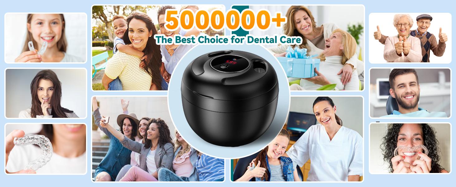 Dental Ultrasonic Retainer Cleaner Machine - 45kHz Dental Cleaning Pod with 304 Stainless Steel Tank, UVA & UVC, Digital Timer & 200ML Capacity for Dentures, Aligners, Braces, Mouth Guards, Night Guards, Toothbrush, Jewelry and more, Home and Travel Use