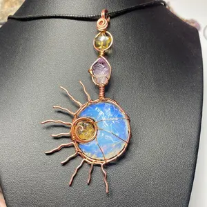 Sun & Opalite Moon Pendant (custom - made to order)