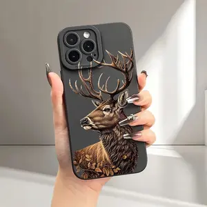 Deer Head Design Creative Phone Case, Shockproof Full Protection for iPhone 17/16/11/12/13/14/15/16/17 Pro Max/plus/air, Gift for Boyfriend/girlfriend