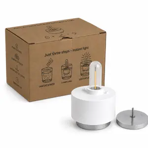 Salt Water Activated Emergency Light, Battery-Free Outdoor Novelty Lamp with 2 Replaceable Bases, Up to 180 Hours Per Base, for Camping, Power Outages, Hurricanes & Emergency Kits, Also a STEM Gift Idea
