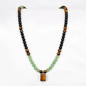 Vintage Square Pendant Beaded Necklace Retro Ethnic Style Fashion Trendy Beads Chain Necklaces Unisex Elegant Stylish Daily Wear Party Jewelry Accessories Gifts for Men Women