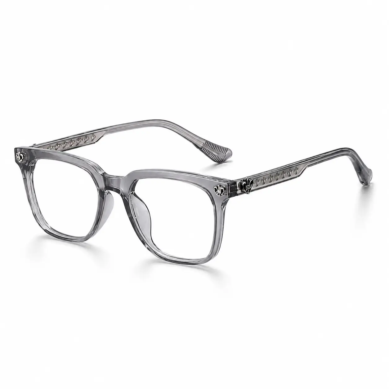 Lyrasses Unisex Bright Black Square Photochromic Anti-Blue Light Glasses - Non-Prescription Fashion Eyewear Frames, Premium Trendy Daily Accessory, Ideal Gift Option