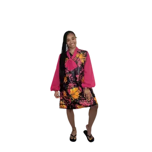 Pink Tie Adire Gown
