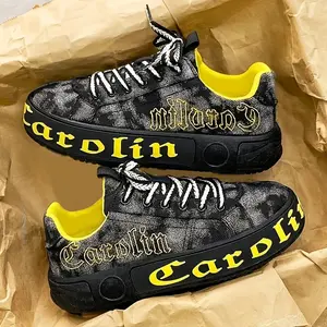 Shoes for Gentlemen Men's Trendy Canvas Platform Shoes, Non Slip Soft Sole Sneakers For Outdoor Walking Traveling Jogging