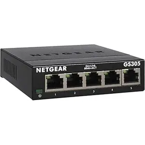 NETGEAR 5-Port Gigabit Ethernet Unmanaged Essentials Switch (GS305) - Home Network Hub, Office Ethernet Splitter, Plug-and-Play, Silent Operation, Desktop or Wall Mount