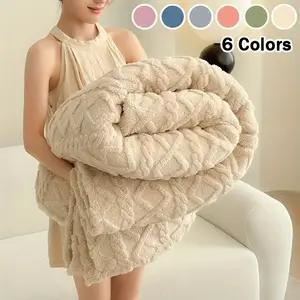 Extra Thick Plush Fleece Blanket Ultra Soft Luxury Bedspread Throw All Season Couch Bed Travel Beige 6 Colors Cozy Home Decor in Neutral Tones Hand Wash Only