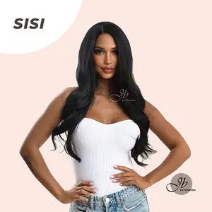 JBEXTENSION 25 Inches Jet Black Long Curly Wig Without Bangs SISI