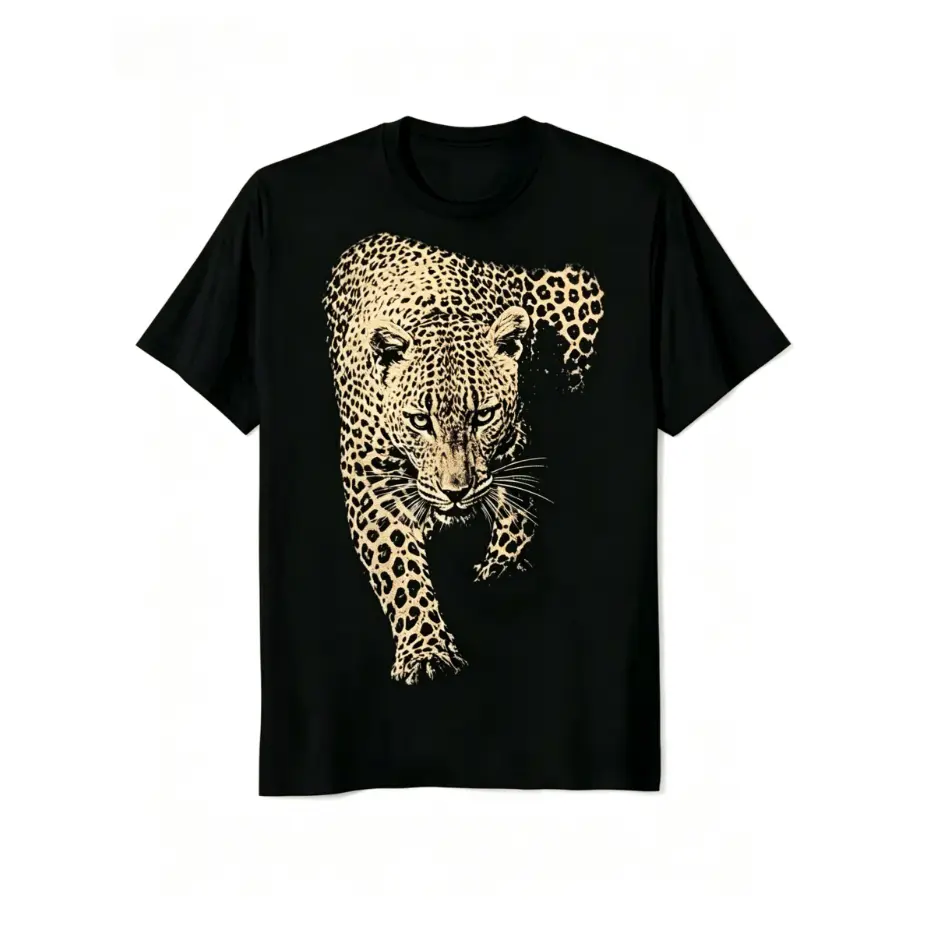 Women's Comfortable Leopard Print Oversized Short-Sleeve T-Shirt, Loose-Fitting Day Top, Versatile Summer Streetwear
