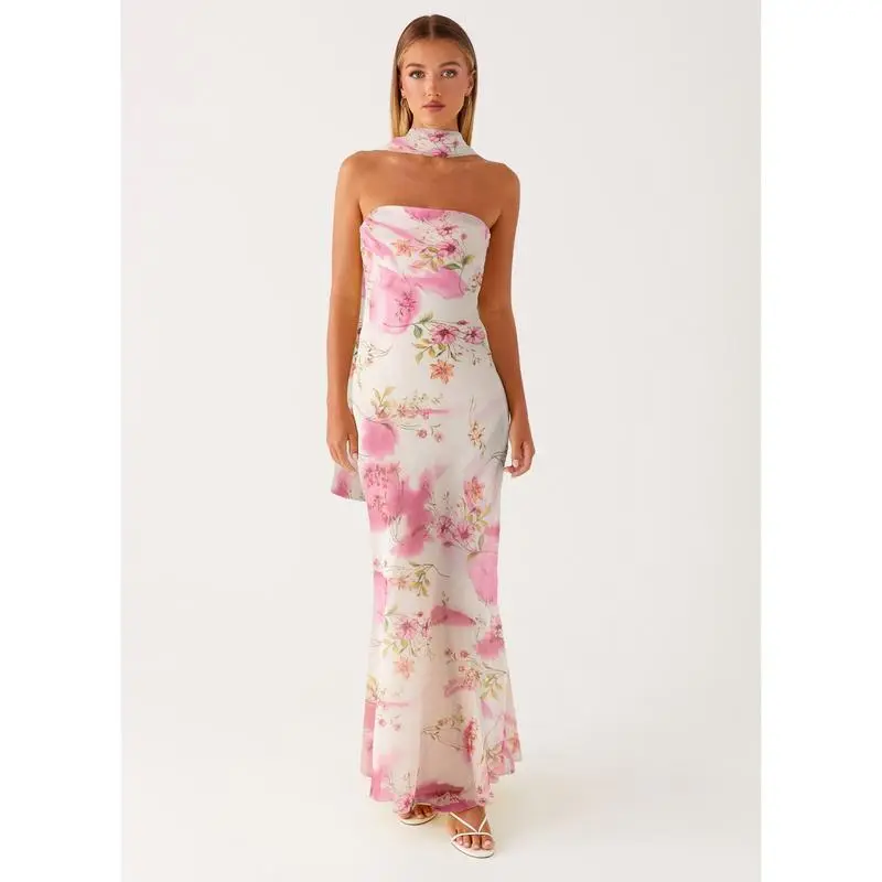 yellow floral printed dropped waist midaxi dress - TikTok Shop