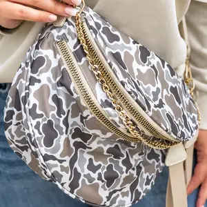 Women's Camouflage Crossbody Bag Lightweight Nylon Travel Shoulder Bag