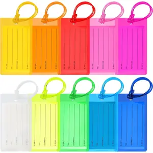 10 Pack Luggage Tags Suitcases PVC Travel Bag & Baggage ID Label Tags Travel Essentials by Sodsay (Mixed Colors)