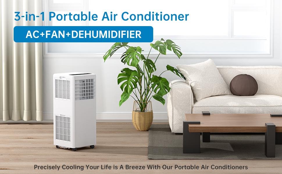 GARVEE Portable Air Conditioner, 8,000 BTU Air Conditioner Cools up to 350 Sq.ft, Portable AC Built-in Cool with Dehumidifier and Fan Modes, Remote Control and Installation Kits, 50dB, White GARVEE Portable Air Conditioner, 8,000 BTU Air Conditioner Cools up to 350 Sq.ft, Portable AC Built-in Cool with Dehumidifier and Fan Modes, Remote Control and Installation Kits, 50dB, White