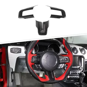 For 2015-2023 Ford Mustang Steering Wheel Moulding Cover Trim Car Interior Accessories sticker decorative auto decoration decoration kit durable affordable insert design accessory protector automotive red color