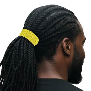 Men's Hair Ties Jumbo Size 2-Pack Yellow Super Stretchy for Locs and Braided Hair Soft & Strong Made in the USA