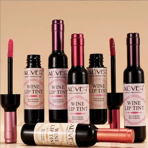 3rd Version 6-Shade Cosmetic Liquid Lip Tint Set - Waterproof Bottle-Style Matte Lipstick for Adults, 6-Hour Long-Lasting, High Pigmentation, Satin & Glossy Finish, Deep Wine Shade Included, Back to School Tinted Lips