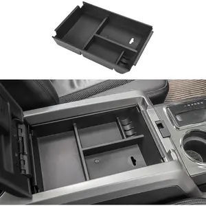Center Console Armrest Box Organizer Tray Interior Storage Box Compatible with Ford F150 2009 2010 2011 2012 2013 2014,Exterior Accessories Black