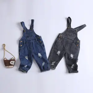 Boy Girl Ripped Denim Cute Jean Workwear Overalls