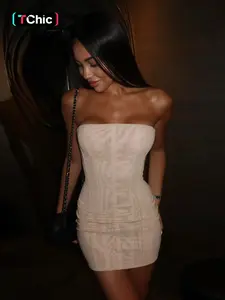 Women's Mesh Waist Cinching Halter Dress, Womenswear, Elegant Sleeveless Design, Perfect for Parties & Special Occasions, Formal Wear, Comfortable Fit