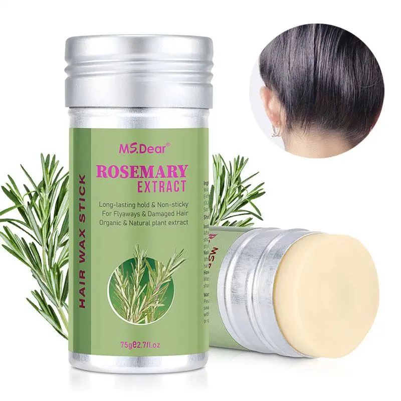 Rosemary Hair Wax Stick, Hair Styling Wax Stick, Portable Hair Styling Tool for Frizzy Hair, Lightweight Frizz Control, Hair Care & Styling Product for Women & Men