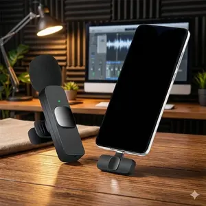 Type-C Wireless Lavalier Microphone for Phone: Noise Cancelling, Plug & Play. Perfect for YouTube, TikTok, Podcast, Live Stream, Interview & Vlogging. Professional Portable Recording Kit.
