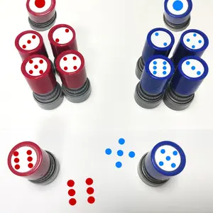 Blue Dot Number Stamp Set, Tabletop Game Scoring Tool, Math Counting Teaching Aid, Durable Material, Clear Patterns, Portable Fun Stamps