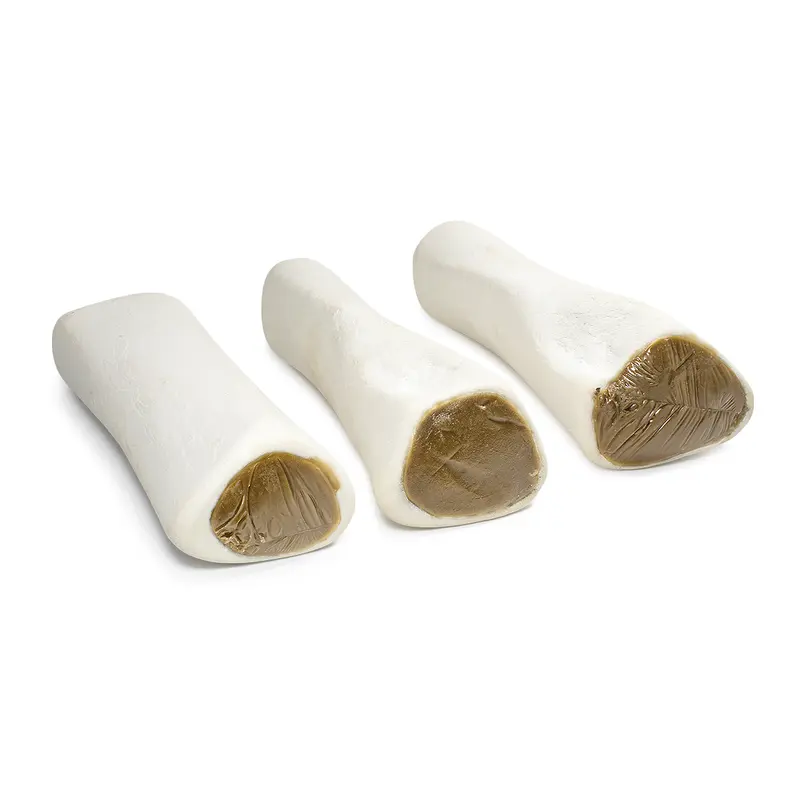 Natural Farm 5-6 in Grass-Fed Beef Filled Dog Bones - Pack of 3, 2 Textures to Play, Chew Resistance, Double Texture, Refill with PB, Natural Brazilian Beef, Hormone & Artificial Ingredient-Free, Ideal for Large Dogs, 3-Pack