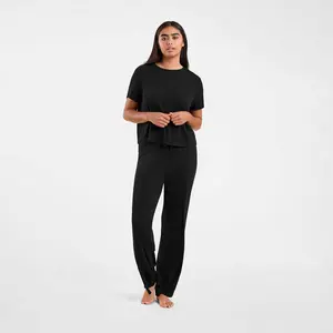 Ribbed Pajama Set | Black