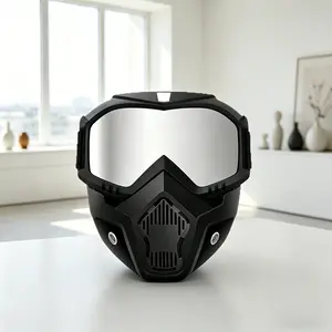 Skull-Shaped Motorcycle Goggles - Windproof, Sandproof, UV-Protective Full-Face Eyewear for Motorcycle Riding, Welding Safety Gear
