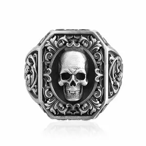 Baroque Skull Signet Ring