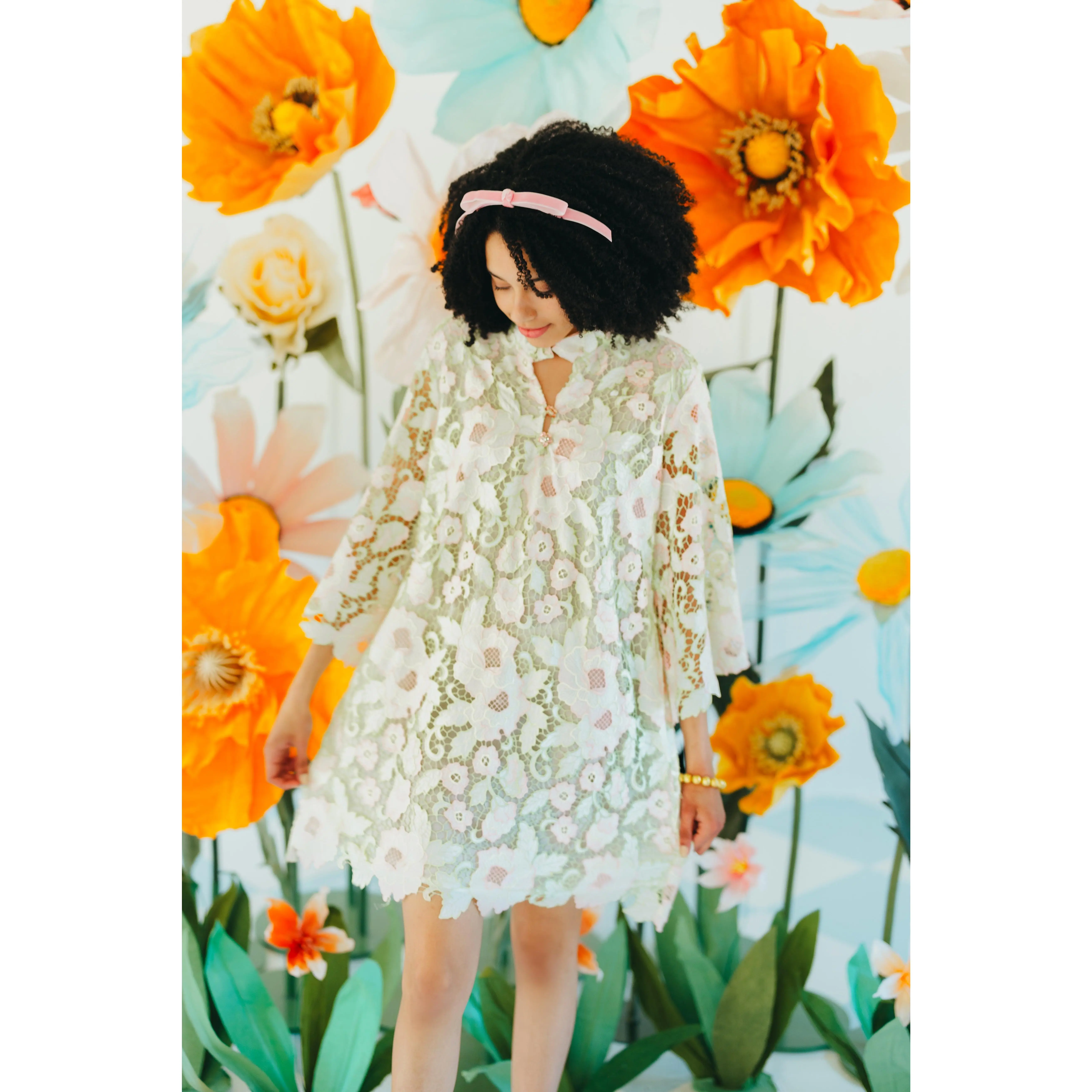 BC Caftan - Pastel Floral Lace