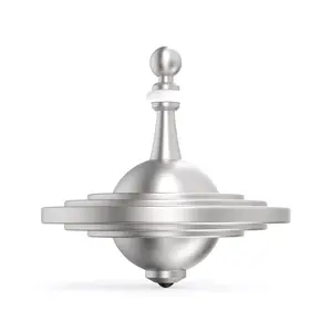 UFO Tops | Cussac | Metal Spinning Top | Inspired by The Documented 1967 UFO Sighting in Cussac, France (Cosmic Silver)