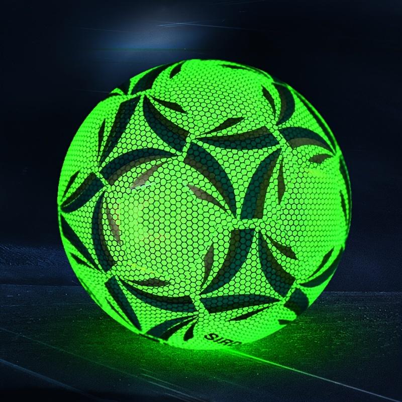 Glow-In-The-Dark Fluorescent Soccer Ball Size 5, Durable PU Material, Ideal for Outdoor Training & Home Use, Night Glow Football
