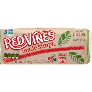 Mixed Berry Licorice Twists Candy Soft Chewy Berry Flavor Sweet Snack 4oz