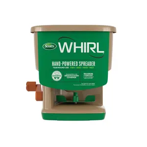 Whirl Hand-Powered Spreader Holds up to 1,500 sq.ft., Handheld Spreader for Seed, Fertilizer, Salt and Ice Melt