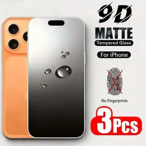 3-Pack Matte HD Tempered Glass Screen Protector for Apple iPhone 17e/air/16plus/15promax/14pro/13/12/11/x/XS/XR/XS Max, 9h Hardness, No Bubbles