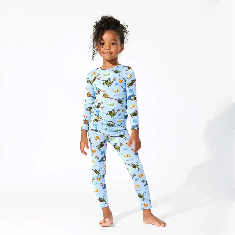 Bellabu Bear Teenage Mutant Turtles: Mutant Mayhem Toddler 5T Bamboo Pajama Sets - Long Sleeve Cartoon Character Cute Pajamas, Soft Breathable Sleepwear, Boys' Cartoon Loungewear