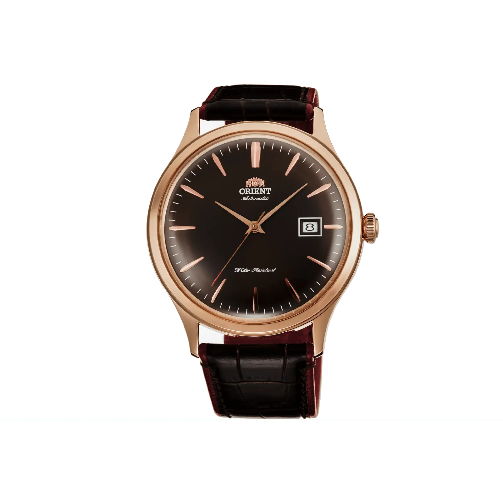 Orient Bambino Version 4 Men's Automatic Analog Watch - 42mm Elegant Round Dial, Durable Leather Strap, Stainless Steel Case, Date Function, TAC08001T0, Durable Watch, Stainless Steel Watch