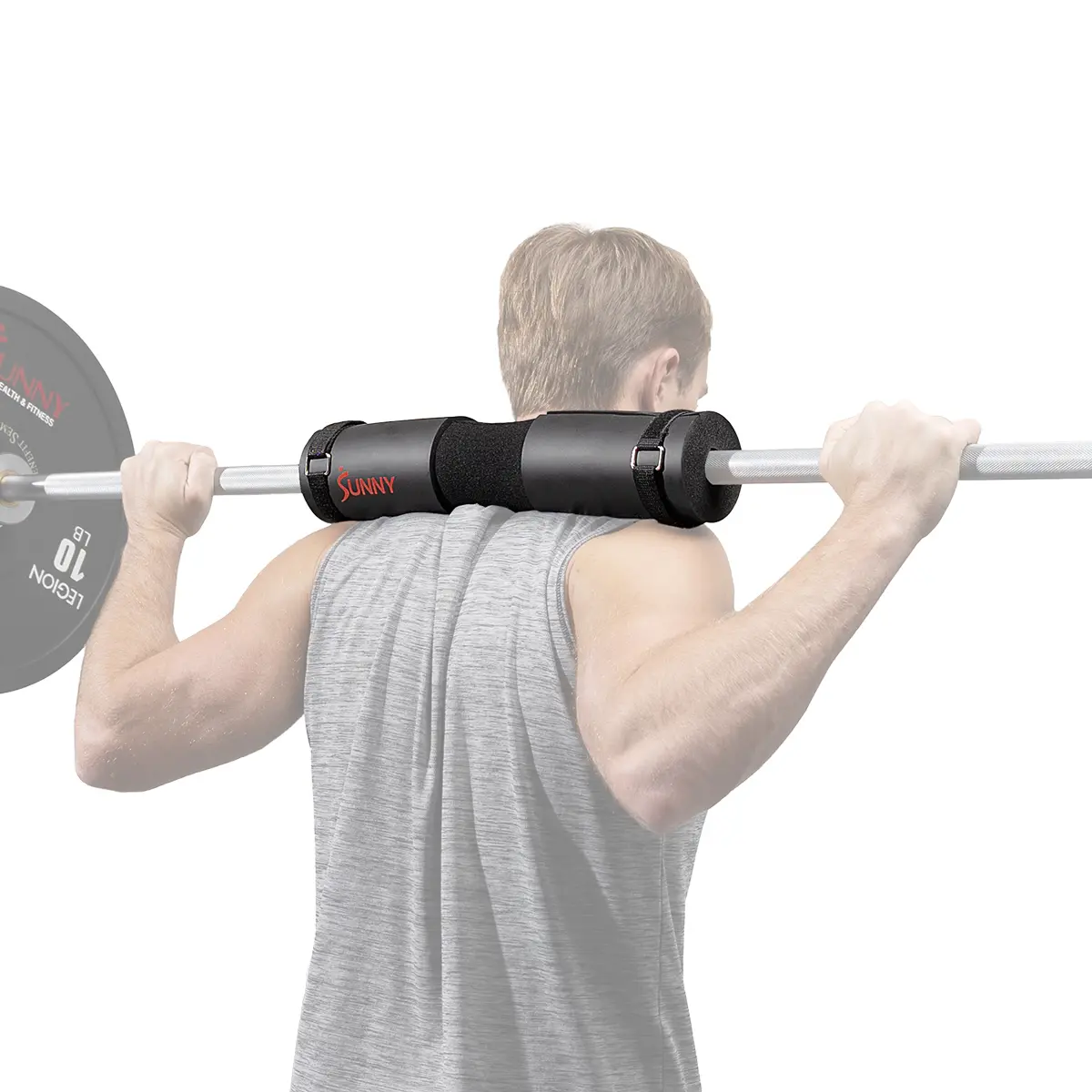 Sunny Health & Fitness 17" Foam Barbell Bar Pad Cover, Home Gym Workout Fitness, Hip Thrust & Squats, Soft Comfortable Cushioning, Pain-Free Pressure Relief, Non-Slip Textured Surface, Supports Neck/Back/Shoulders