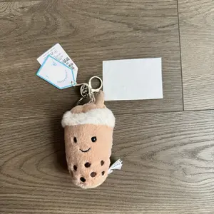 Bubble Milk Tea - Soft and Mini-Sized Stuffed Keychain, Cute Funny Animal Food Plushie, Fun Gift Idea for Kids, Birthdays, and Collectors, Keychain Toy