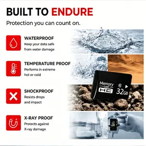 32GB Micro SDHC Memory Card Class 10 High Speed TF Card Up to 85MB/s Read 25MB/s Write Waterproof Shockproof X-ray Resistant Storage Card for Security Cameras Dash Cams Smart Phones Tablets Drones MP4 Players