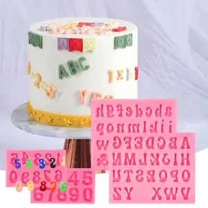 4 Pcs Letter Molds for Chocolate Covered Strawberries, Silicone Uppercase Lowercase Alphabet Number Fondant Mold for Making Candy, Gummy, Biscuit, Ice Cube Tray, Cake Decorations