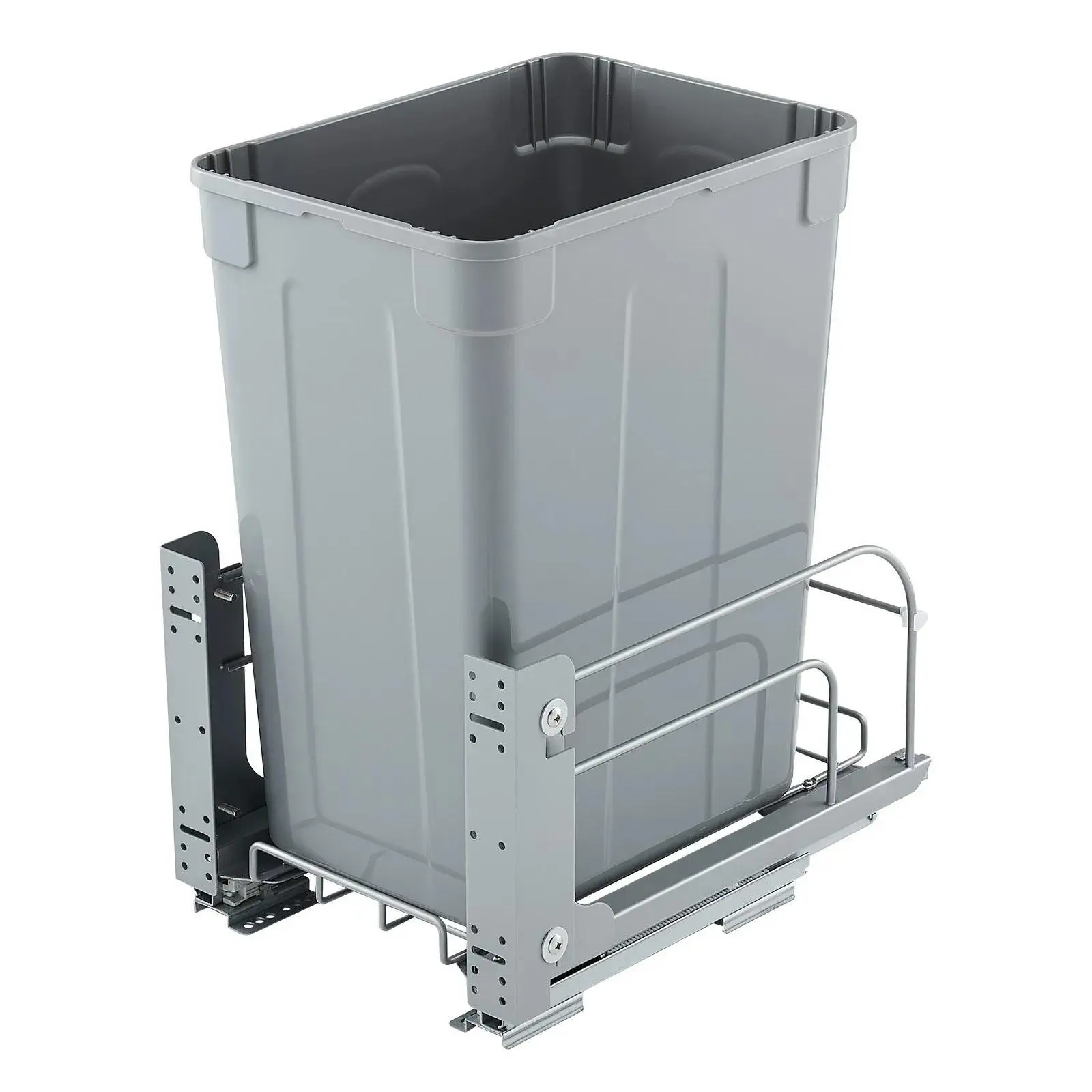 【Summerfinds】VEVOR Pullout Trash Can for Kitchen Cabinets,  35 QT Garbage Waste Recycling Bin, Under Mount Waste Container, with Heavy Duty Metal Soft Close Sliding System and Door Kit, for Sink, Under Counter