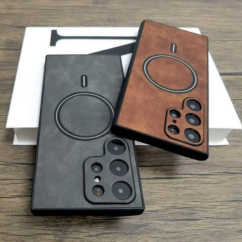 Compatible With Samsung S26 Case Magnetic Compatible With Samsung S24 Ultra Lambskin Grain Compatible With Samsung S23+ Full Wrap Compatible With Samsung S22U Cover Compatible With Samsung S25 Soft HNAI59