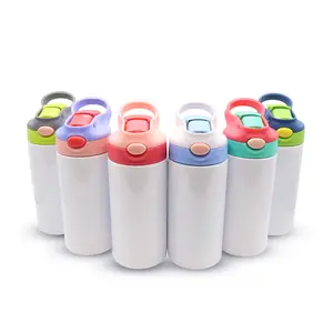 Kupresso Back to School Sublimation Kids Tumbler – 12oz Water Bottle with Unique Dual Color Press Button Sip Lid Water Bottle