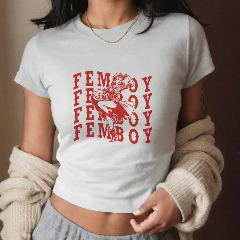 Femboy Clothing Y2k Crop Top 90s Crop Top Queer Pride Crop Top Retro Lesbian LGBTQ Gift Bisexual T Shirt Pride Parade Outfit