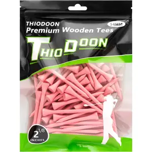 THIODOON Golf Tees Professional Natural Wood Golf Tees Pack of 100, Golfing Tees Multiple Colors Size 3-1/4 Inch, 2-3/4 Inch or 2-1/8 Inch, Tall Golf Tees Bulk Reduce Side Spin and Friction