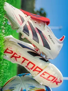 Men'S Professional FG/AG Football Boots, - Non-Slip, Lightweight Flip-Tongue Soccer Cleats Shoes For Adult Match & Training On Turf & Natural Grass, High Traction TPU Outsole For Stable Support, Sports Shoes