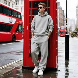 GINGTTO Men's Solid Hoodie & Sweatpants Set Unisex Hoodie Tracksuit Oversized Layering  Streetwear Winter Warm Hoodie Athletic Outfits
