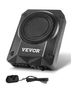 【Summervibes】VEVOR 8" 800W Underseat Car Subwoofer, Slim Powered Car Subwoofers Under the Seat, Low Profile Audio Sub Built-in Amplifier, High/Low Level Input & Volume Controller for SUVs, Car, Truck, RV