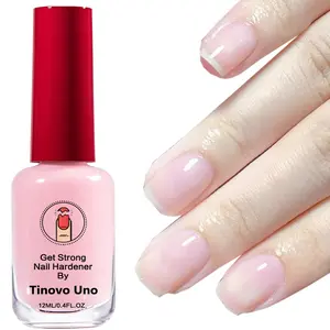 Tinovo Uno New Arrival 12ml Get Strong Nail Hardener, Alcohol-free Keratin Formula, Natural Pink Strengthener, Quick Natural Drying, Long-lasting Shine, Nail Care Serum, Protect Break, Soft, Brittle Nails. Manicure Nail Serum Oil Nail Polish Gel